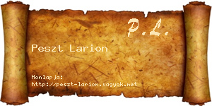 Peszt Larion névjegykártya